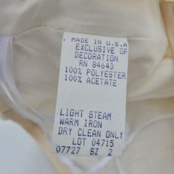 Vintage Watters and Watters Two-Piece White/Yellow 90s/Y2K Bridesmaid Dress Sz 2 - Picture 12 of 13